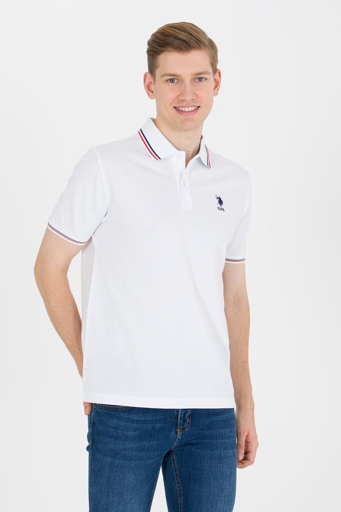 Erkek Beyaz Basic Polo Yaka Tişört