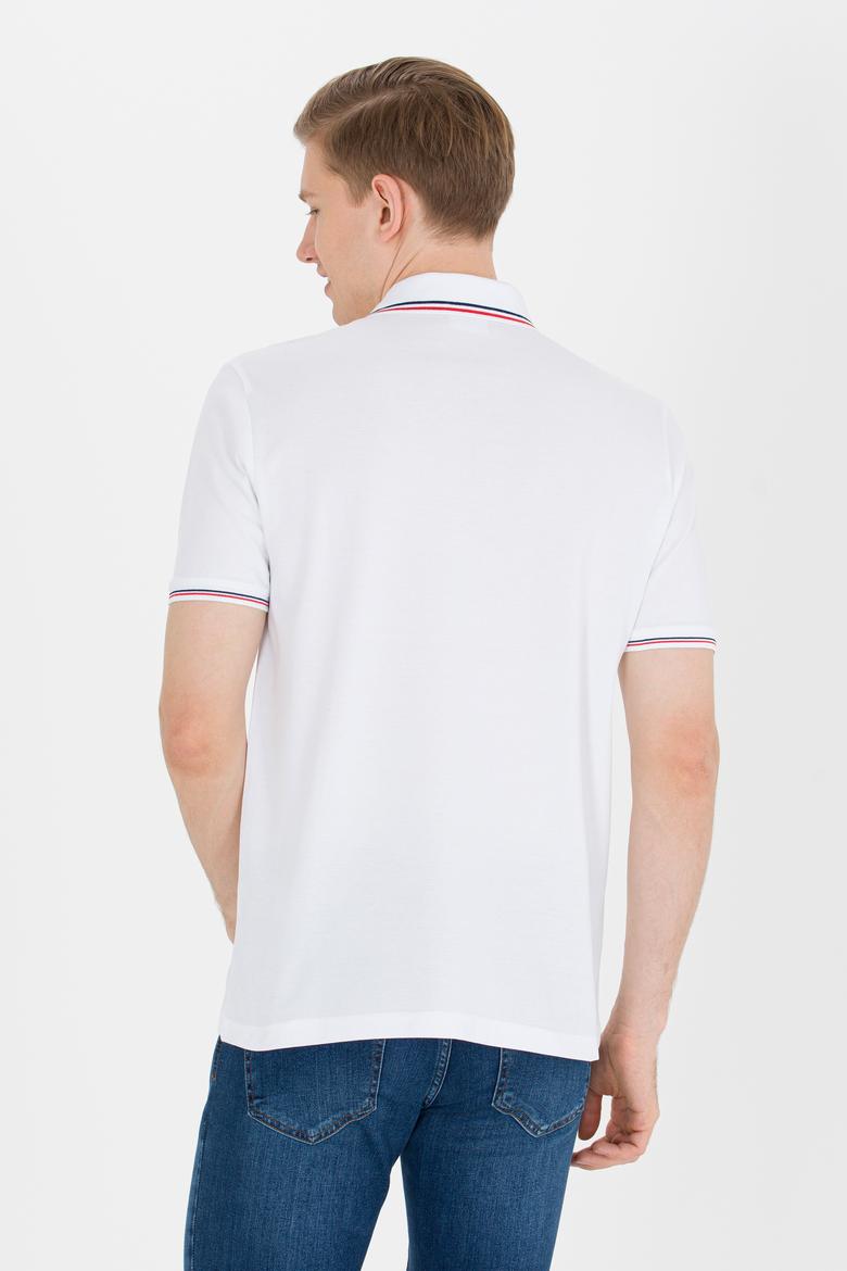 Erkek Beyaz Basic Polo Yaka Tişört - 50264906011
