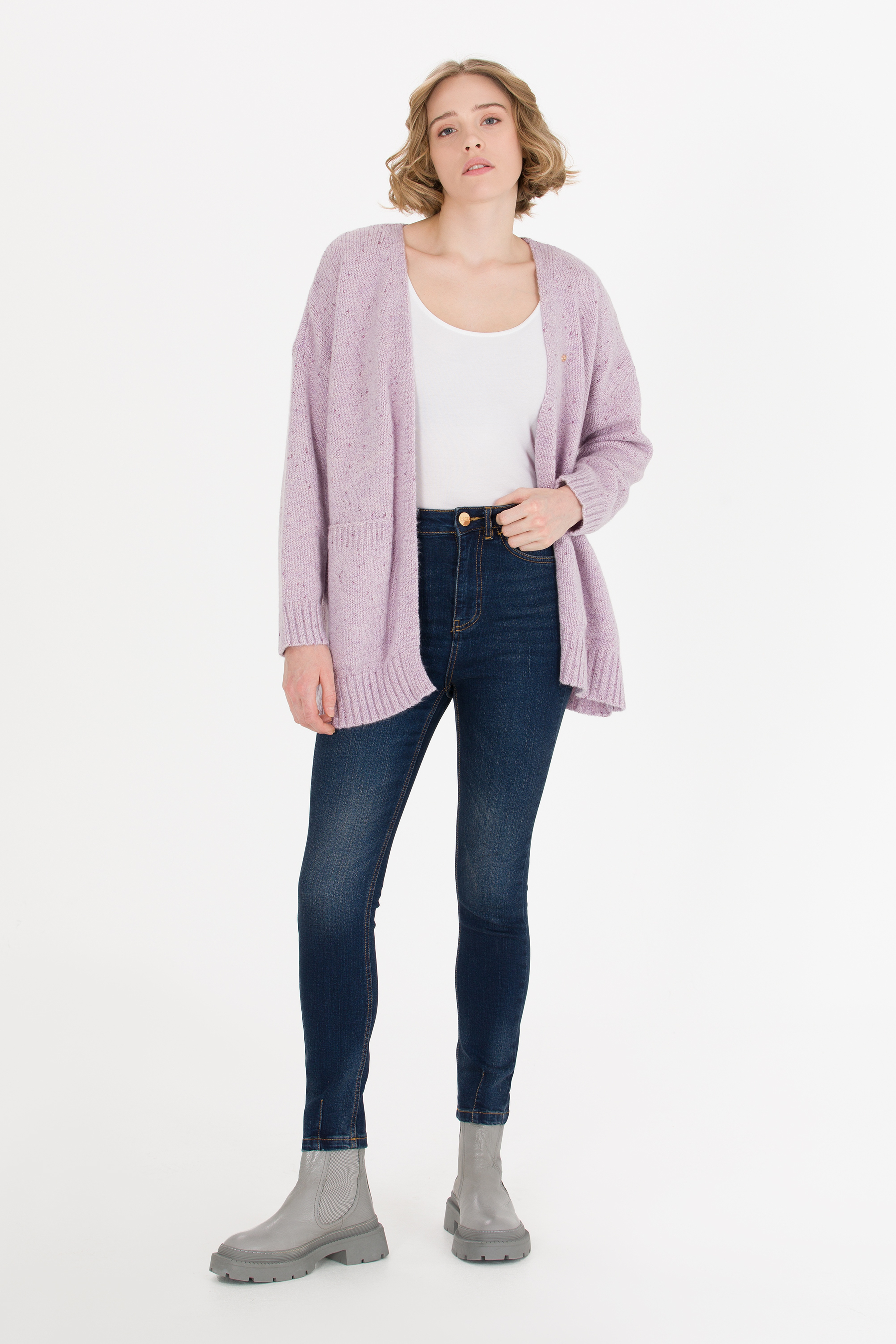Kadın Koyu Mavi Skinny Hight Waist Fit Jean Pantolon - Image 1