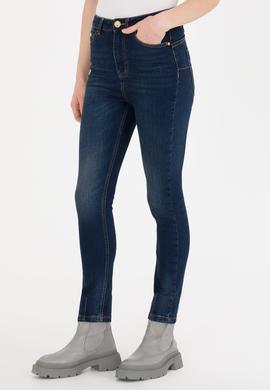 Kadın Koyu Mavi Skinny Hight Waist Fit Jean Pantolon - 50256761013