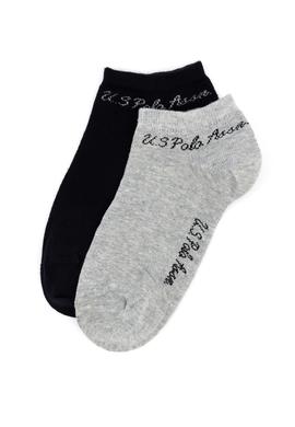 Kadın Gri Melanj 2'li Çorap - 50258162008