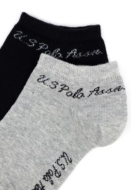Kadın Gri Melanj 2'li Çorap - 50258162008