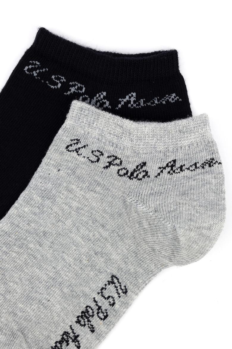 Kadın Gri Melanj 2'li Çorap - 50258162008