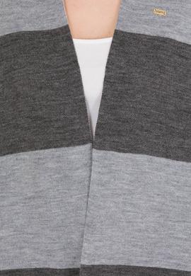 Kadın Gri Melanj Triko Panço - 50255656003