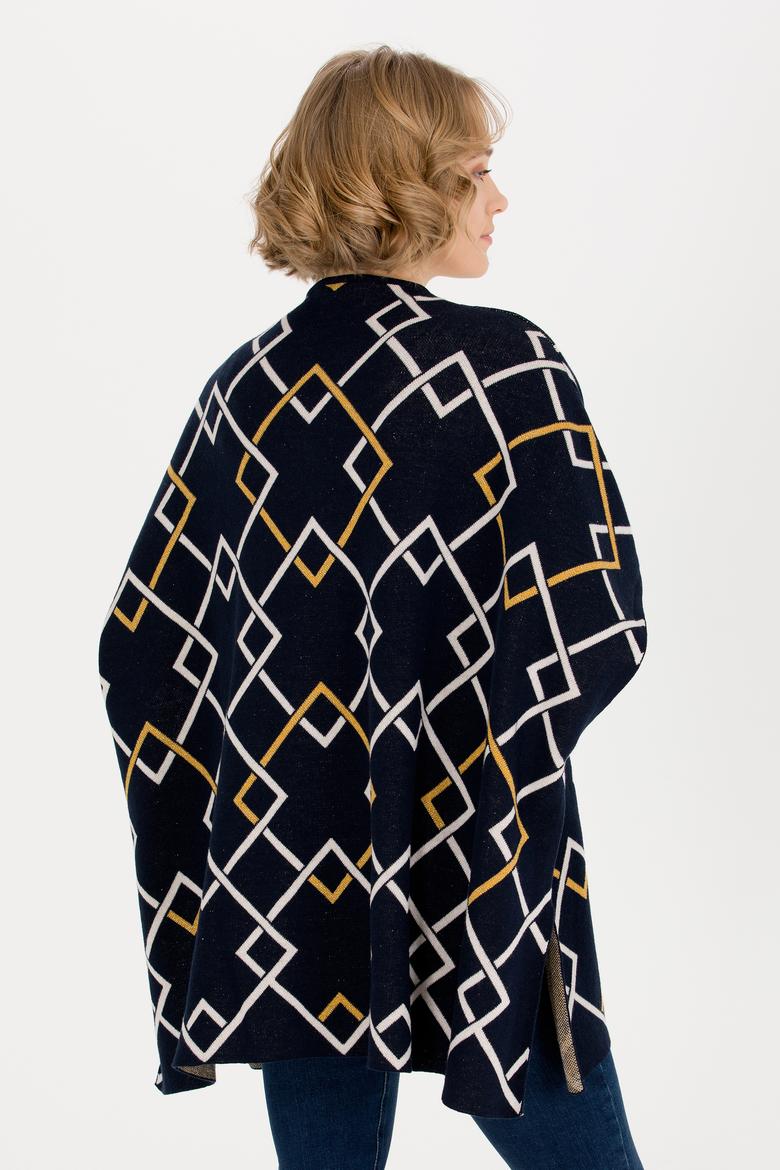 Kadın Lacivert Triko Panço - 50253118001