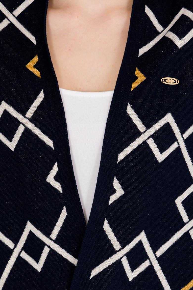 Kadın Lacivert Triko Panço - 50253118001