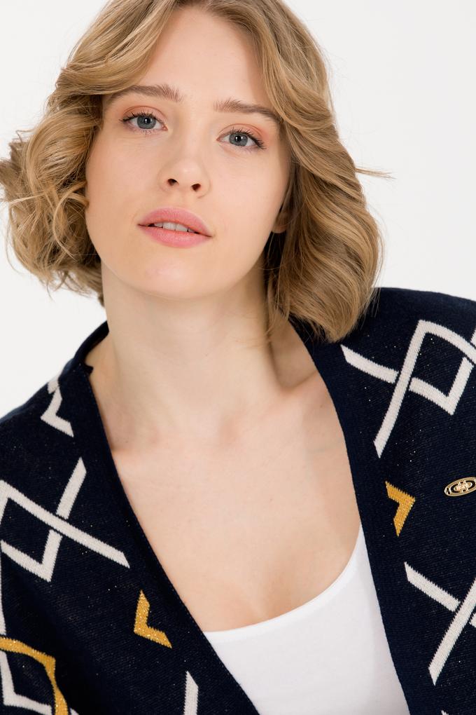 Kadın Lacivert Triko Panço