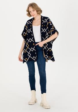 Kadın Lacivert Triko Panço - 50253118001