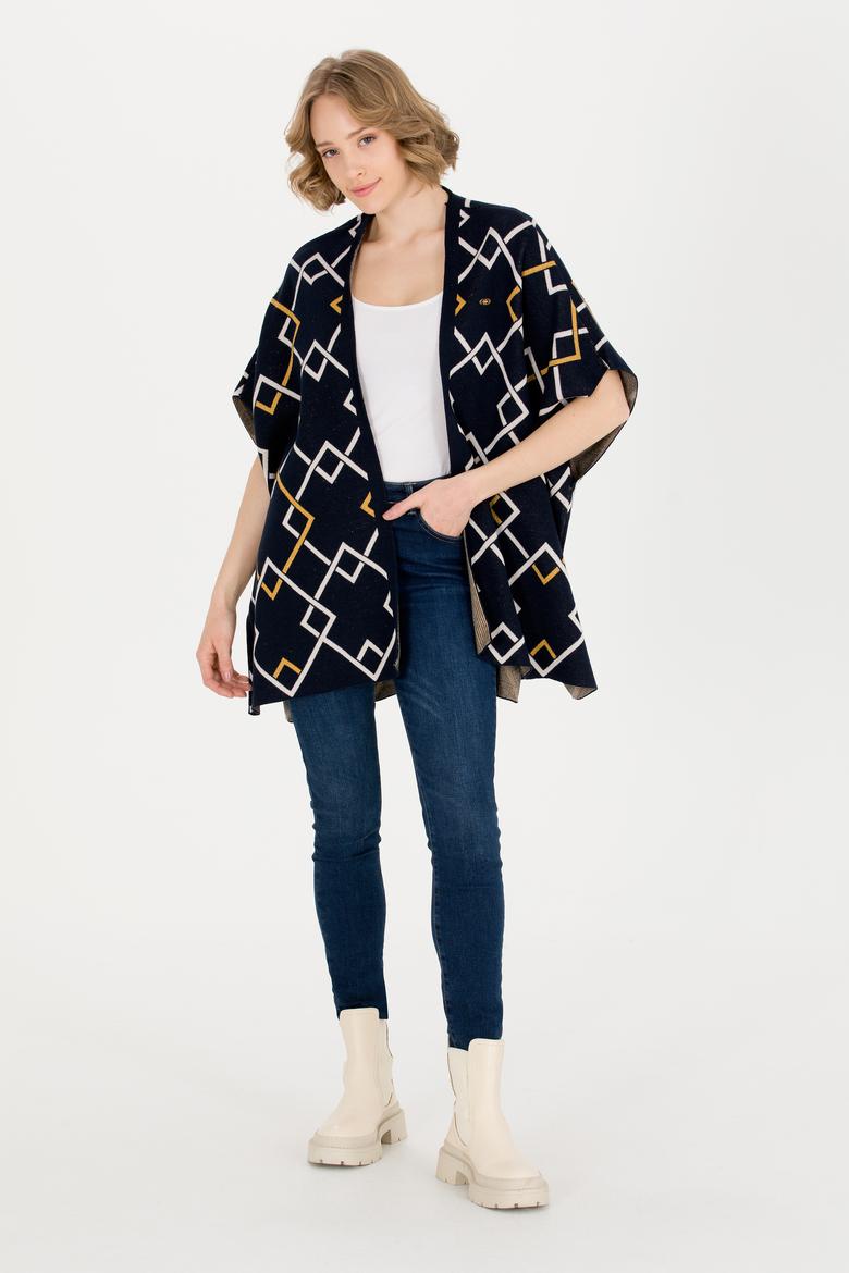 Kadın Lacivert Triko Panço - 50253118001