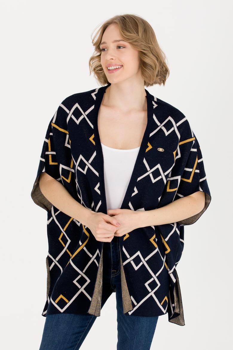 Kadın Lacivert Triko Panço - 50253118001