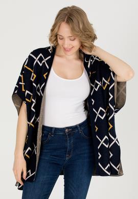 Kadın Lacivert Triko Panço - 50253118001