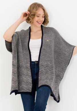 Kadın Lacivert Triko Panço - 50259612002