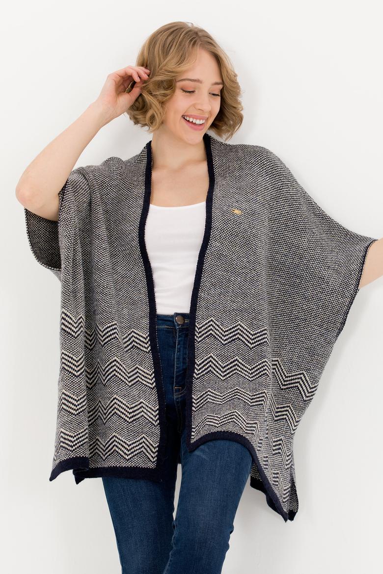 Kadın Lacivert Triko Panço - 50259612002