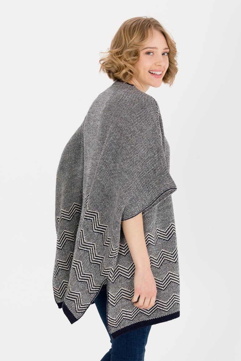 Kadın Lacivert Triko Panço - 50259612002