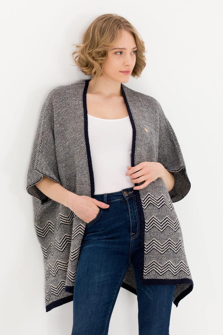 Kadın Lacivert Triko Panço - 50259612002