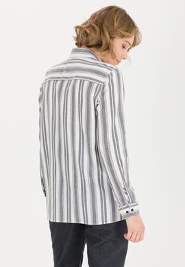 Kadın Lacivert Uzun Kollu Gömlek - 50262294006