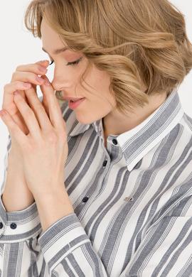 Kadın Lacivert Uzun Kollu Gömlek - 50262294006