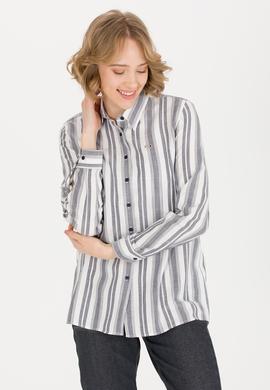 Kadın Lacivert Uzun Kollu Gömlek - 50262294006