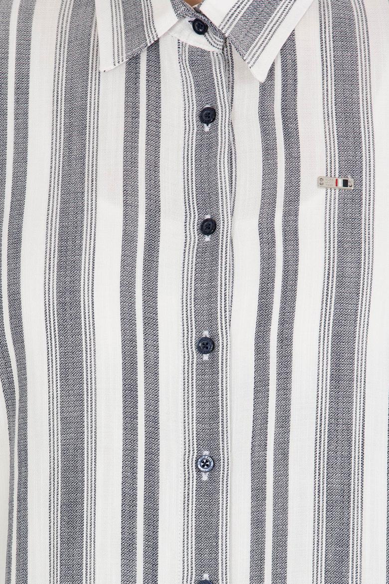 Kadın Lacivert Uzun Kollu Gömlek - 50262294006