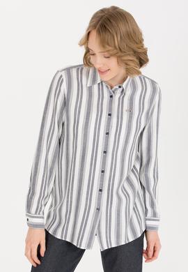 Kadın Lacivert Uzun Kollu Gömlek - 50262294006