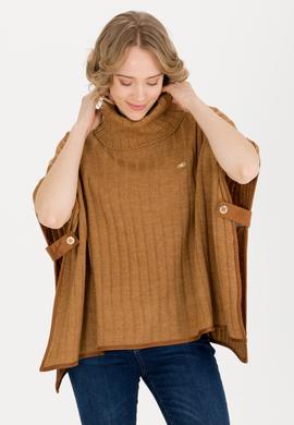Kadın Camel Melanj Triko Panço - 50253219004