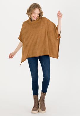 Kadın Camel Melanj Triko Panço - 50253219004