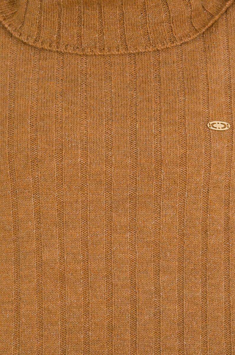 Kadın Camel Melanj Triko Panço