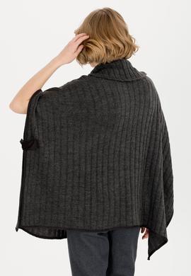 Kadın Antrasit Melanj Triko Panço - 50253219001