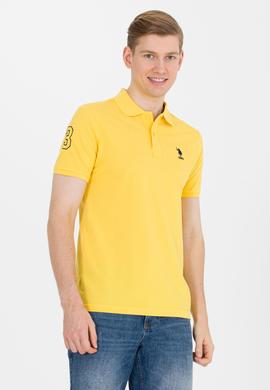 Erkek Koyu Sarı Basic Polo Yaka Tişört - 50264891176