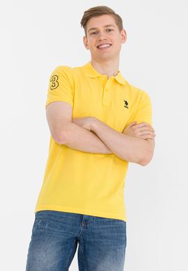 Erkek Koyu Sarı Basic Polo Yaka Tişört - 50264891176