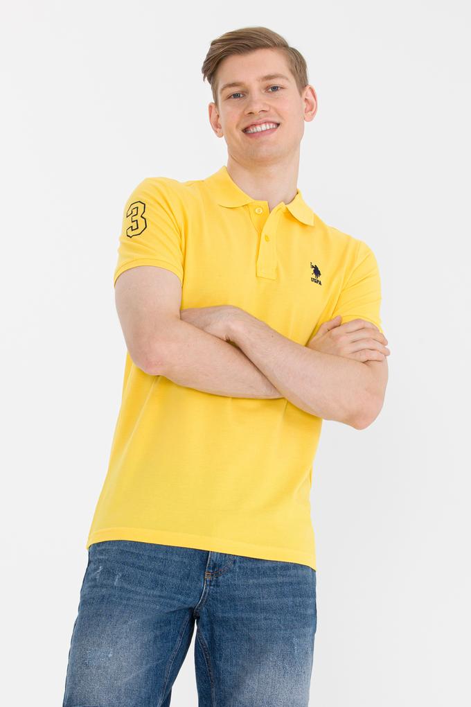 Erkek Koyu Sarı Basic Polo Yaka Tişört