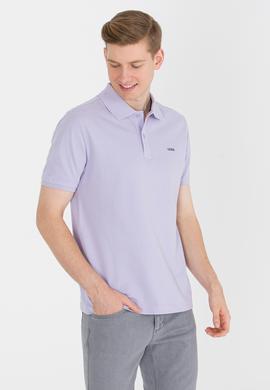 Erkek Lila Basic Polo Yaka Tişört - 50264892138