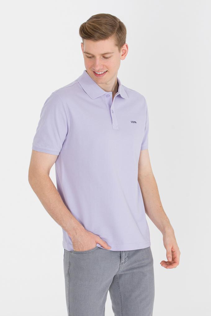Erkek Lila Basic Polo Yaka Tişört