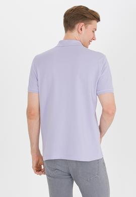Erkek Lila Basic Polo Yaka Tişört - 50264892138