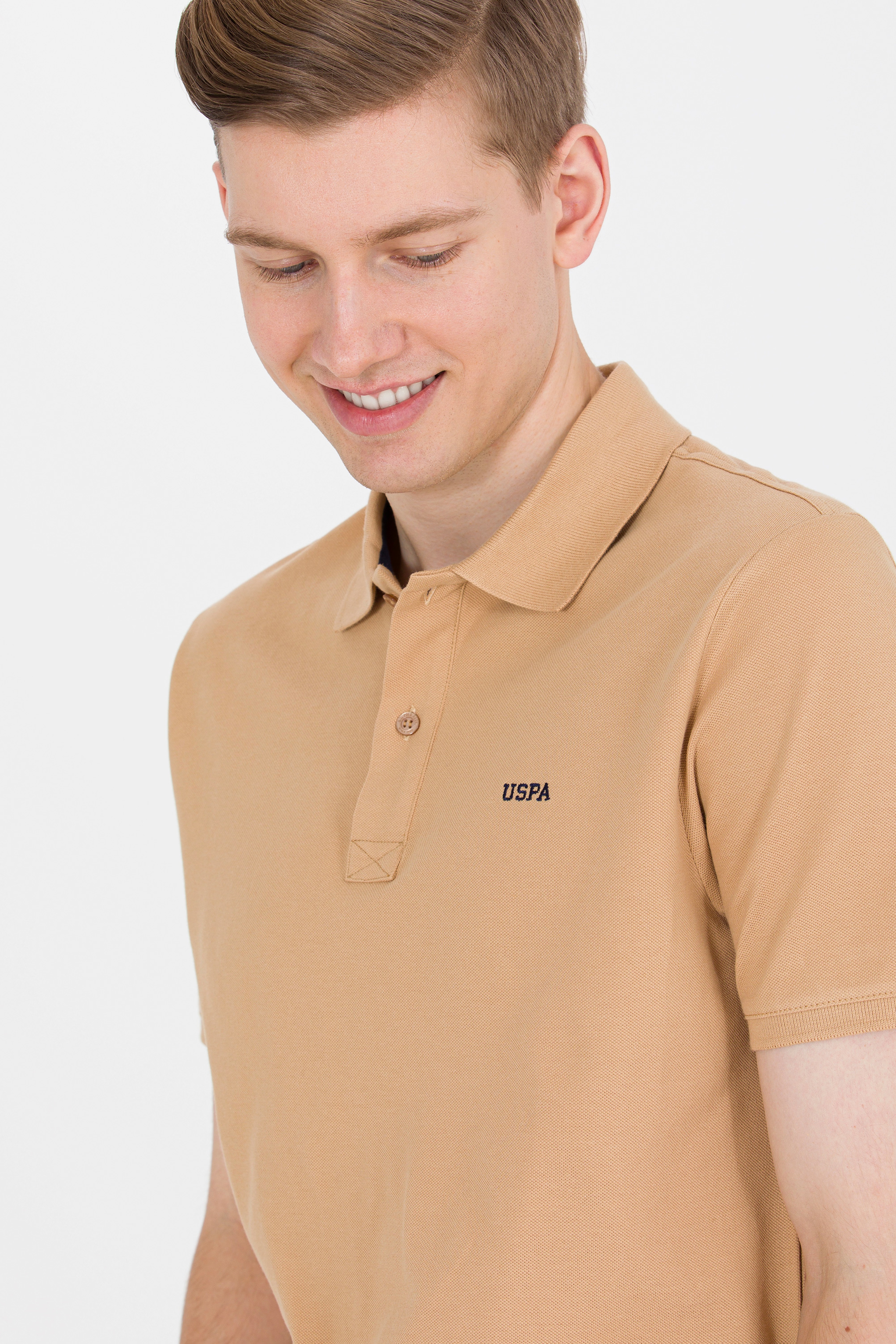 Erkek Camel Basic Polo Yaka Tişört