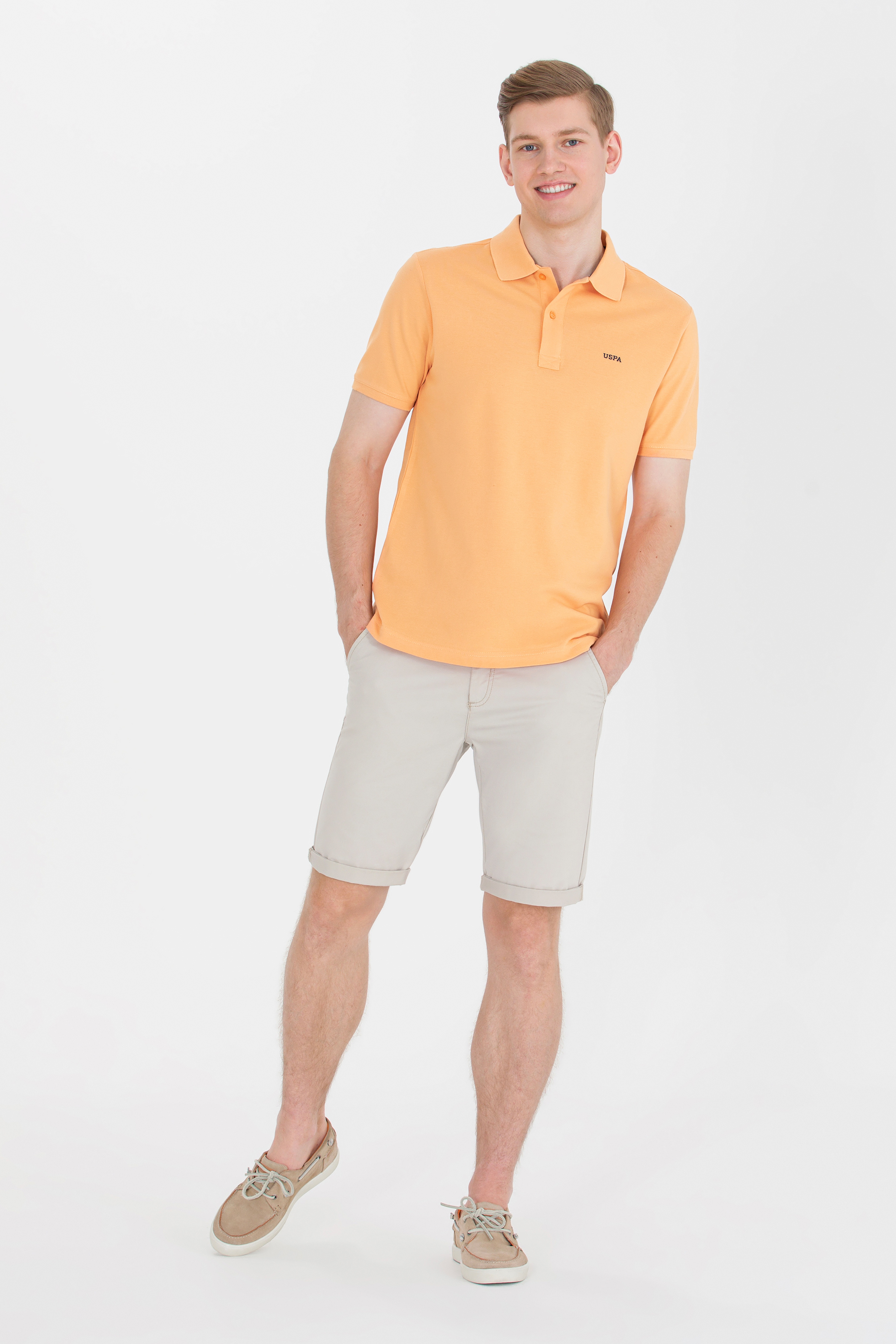 Erkek Kavun Basic Polo Yaka Tişört - Image 4