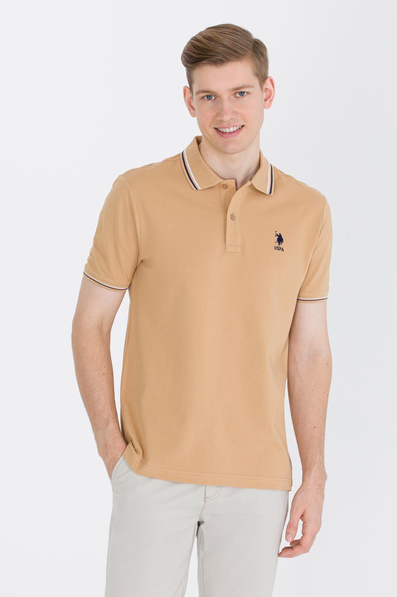 Erkek Camel Basic Polo Yaka Tişört