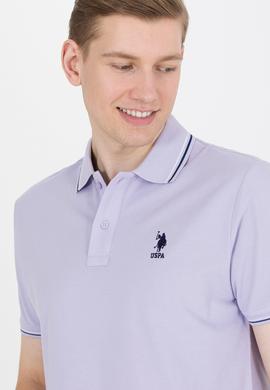 Erkek Lila Basic Polo Yaka Tişört - 50264906054