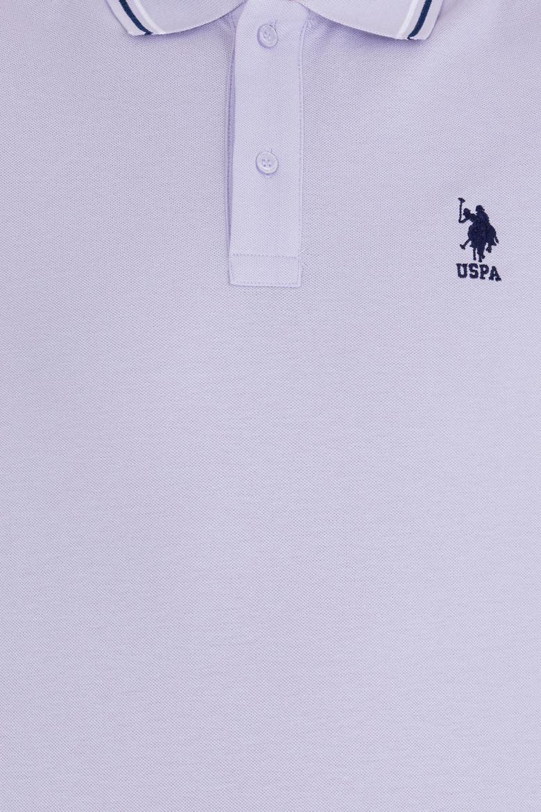 Erkek Lila Basic Polo Yaka Tişört - 50264906054