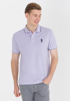 Erkek Lila Basic Polo Yaka Tişört - 50264906054
