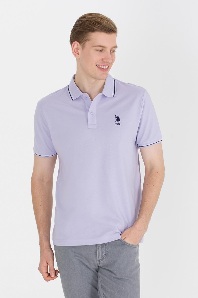 Erkek Lila Basic Polo Yaka Tişört - 50264906054