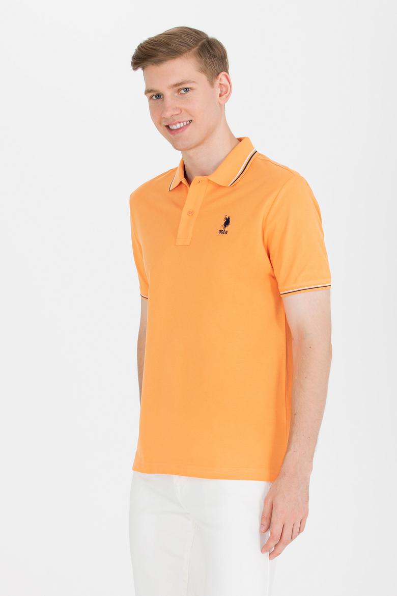 Erkek Turuncu Basic Polo Yaka Tişört - 50264906128