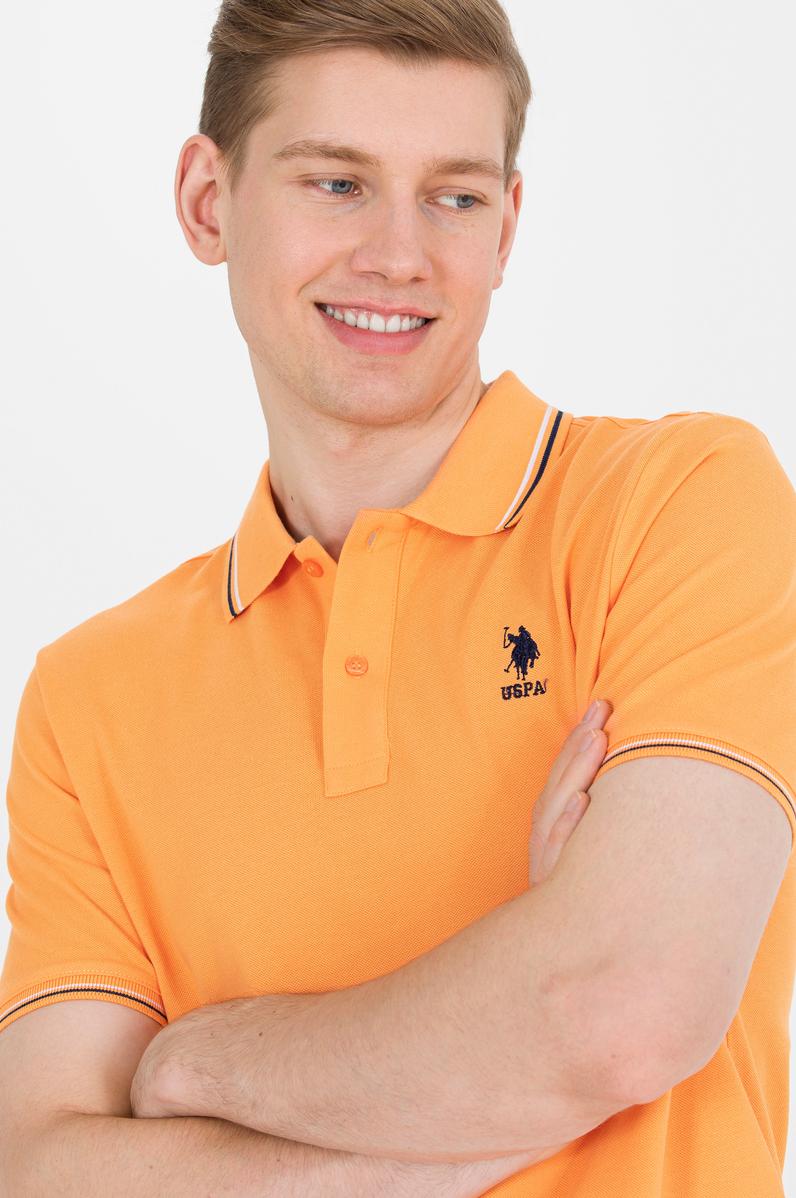 Erkek Turuncu Basic Polo Yaka Tişört