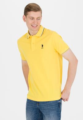 Erkek Koyu Sarı Basic Polo Yaka Tişört - 50264906180