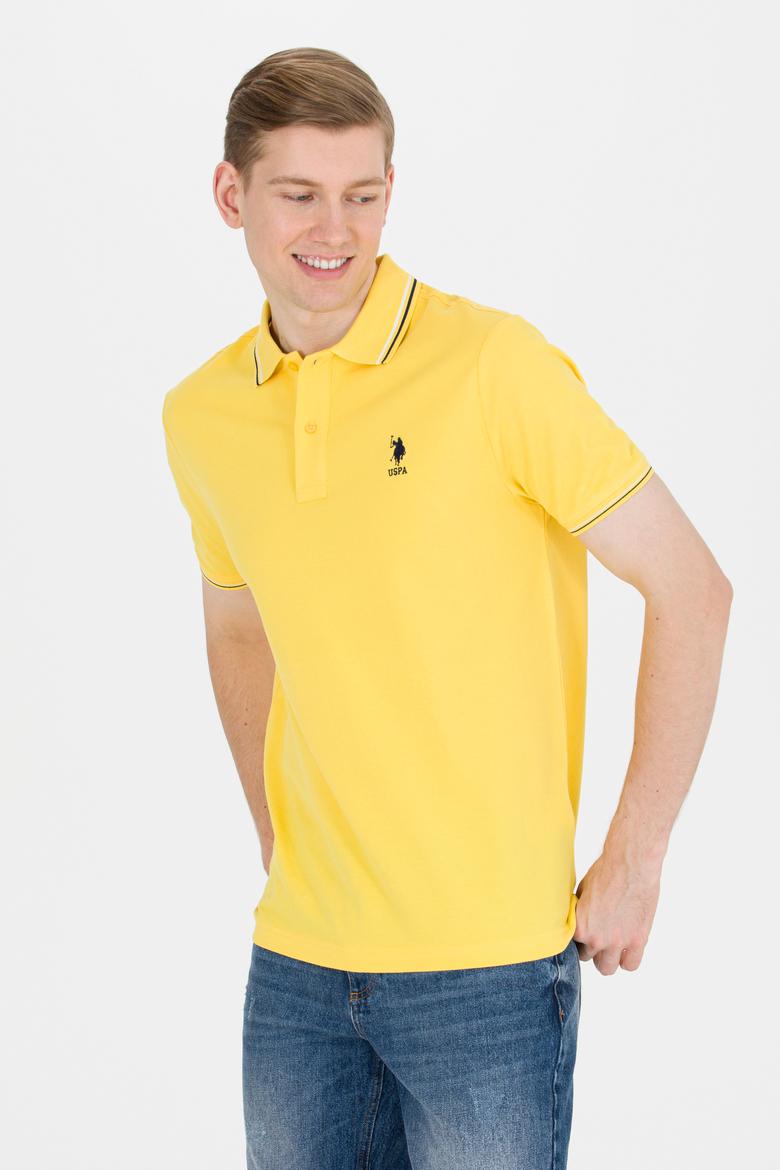 Erkek Koyu Sarı Basic Polo Yaka Tişört - 50264906180