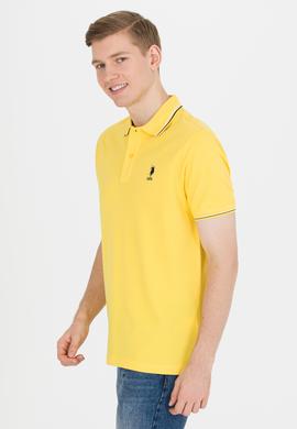 Erkek Koyu Sarı Basic Polo Yaka Tişört - 50264906180