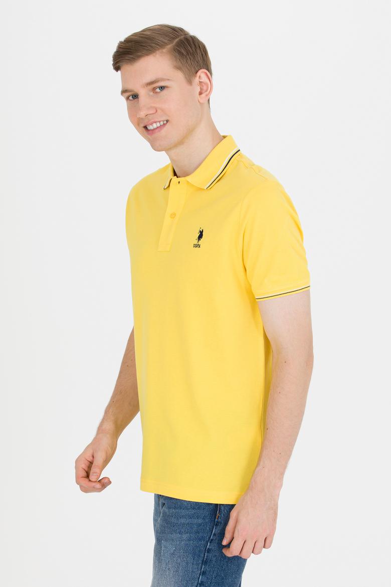 Erkek Koyu Sarı Basic Polo Yaka Tişört - 50264906180