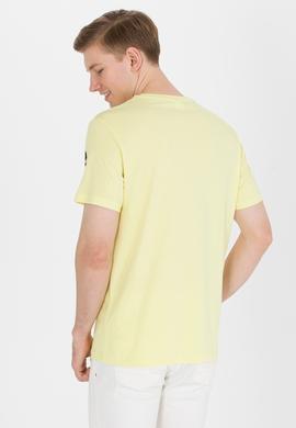 Erkek Açık Sarı Basic Bisiklet Yaka Tişört - 50264916007