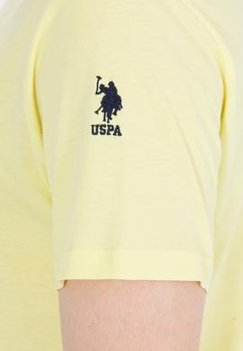 Erkek Açık Sarı Basic Bisiklet Yaka Tişört - 50264916007