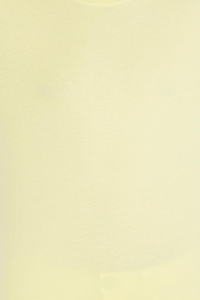 Erkek Açık Sarı Basic Bisiklet Yaka Tişört - 50264916007